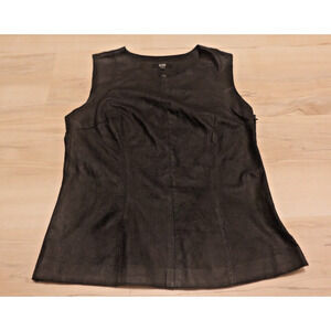 SAS Sportswear Women 2‎ Top Leather Sleeveless Round Neck Black